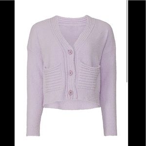 Central Park West purple knit cardigan